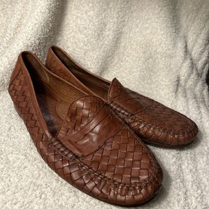 Allen Edmonds Mens Capri St. Lucia Loafer Dress Shoe Brown Woven 12 D Italy